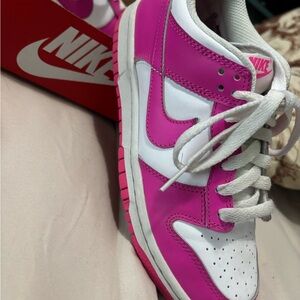 Nike Women's Fuchsia and White Sneakers